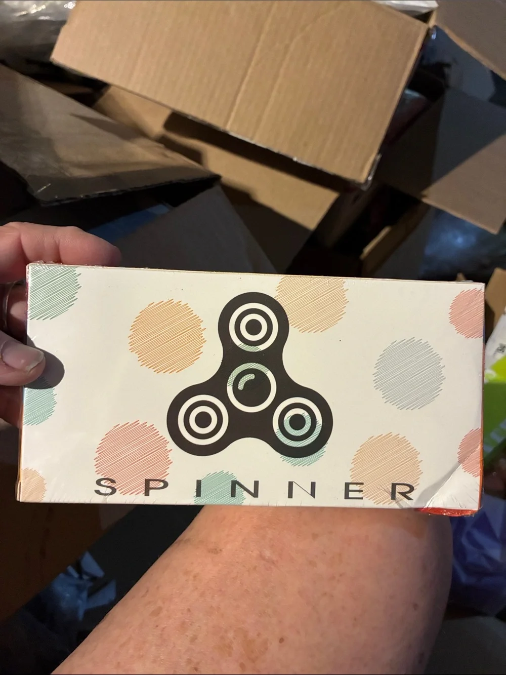 2 pack Spinner Fidget Toy Box with Polka Dot Design